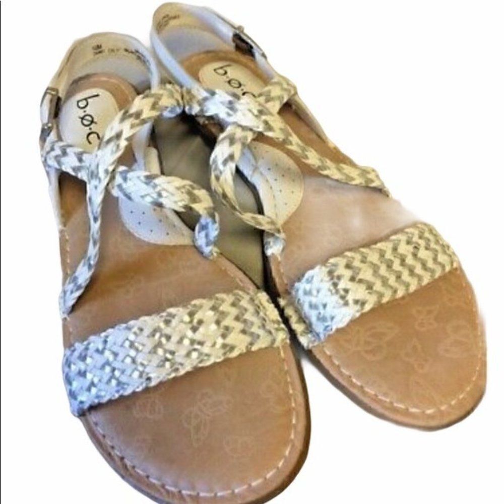 B.O.C. White weave sandals size 8M